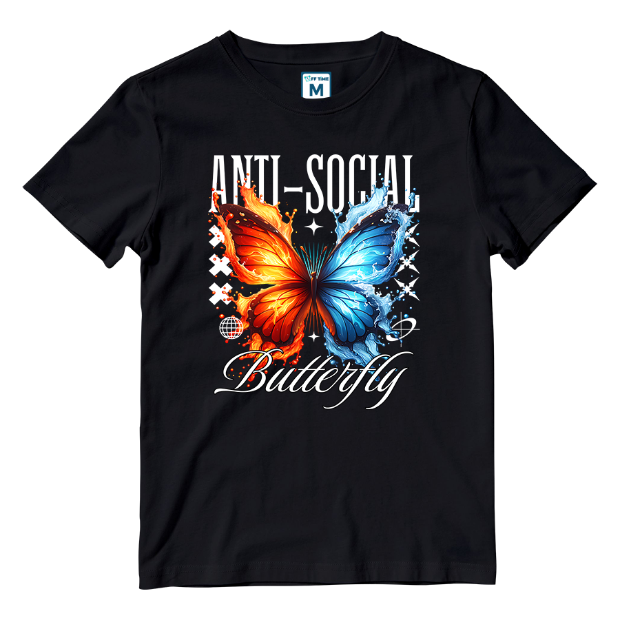 Cotton Shirt: Anti Social Butterfly