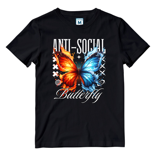 Cotton Shirt: Anti Social Butterfly