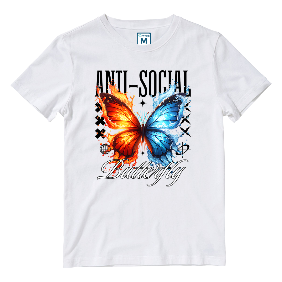 Cotton Shirt: Anti Social Butterfly