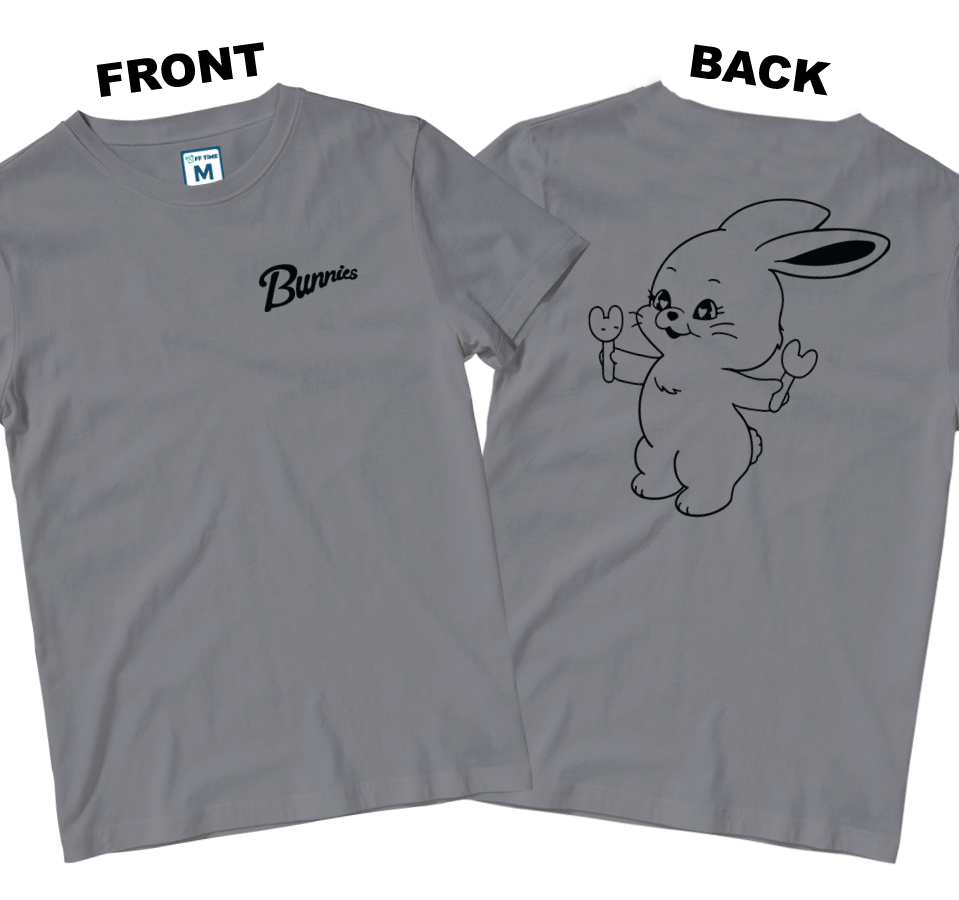 Cotton Shirt: Bunnies Tokki  (Front and Back)