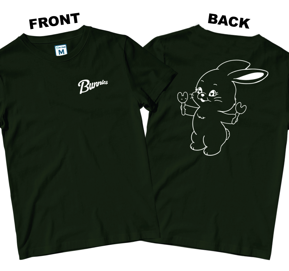 Cotton Shirt: Bunnies Tokki  (Front and Back)