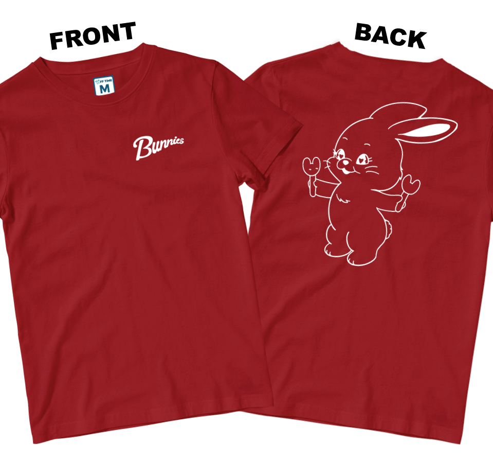 Cotton Shirt: Bunnies Tokki  (Front and Back)