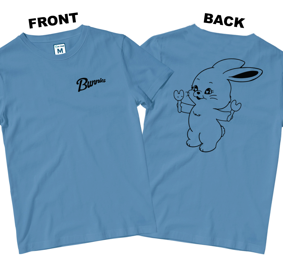 Cotton Shirt: Bunnies Tokki  (Front and Back)