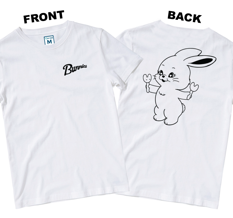 Cotton Shirt: Bunnies Tokki  (Front and Back)