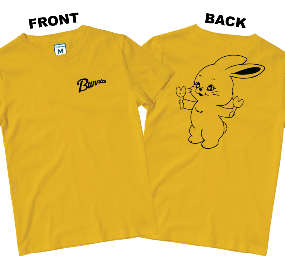 Cotton Shirt: Bunnies Tokki  (Front and Back)