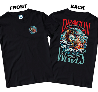 Cotton Shirt: Dragon Waves (Front and Back)