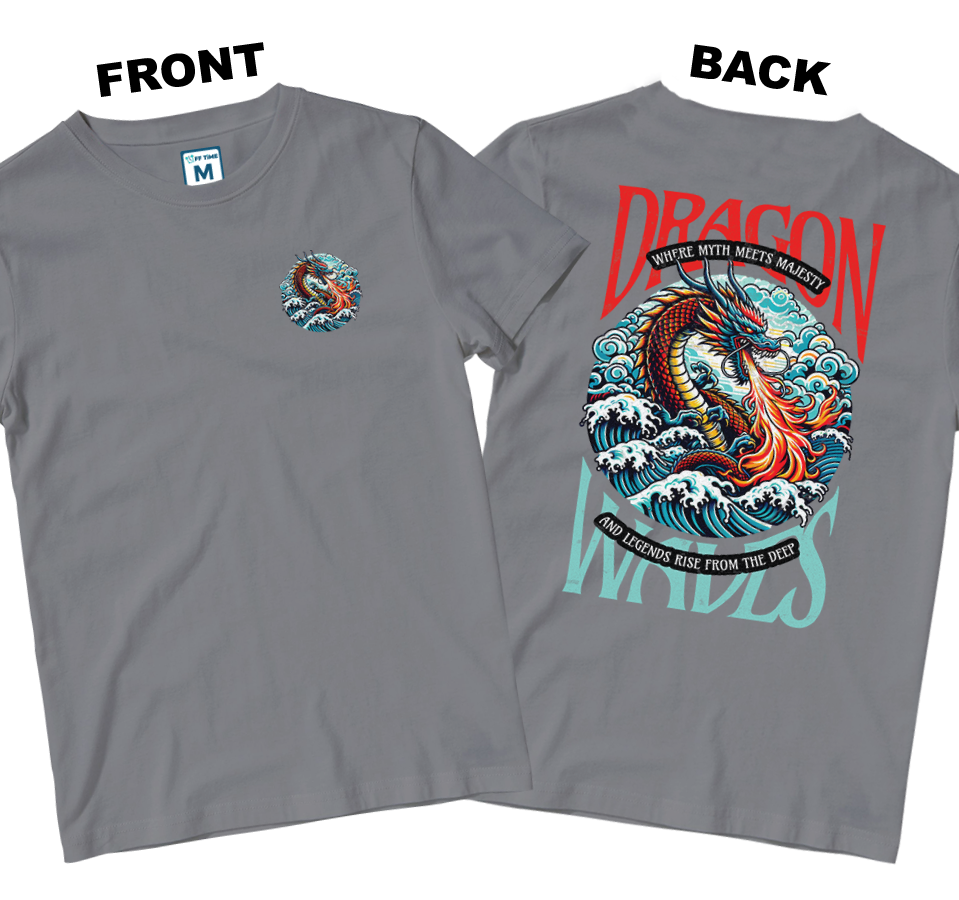 Cotton Shirt: Dragon Waves (Front and Back)