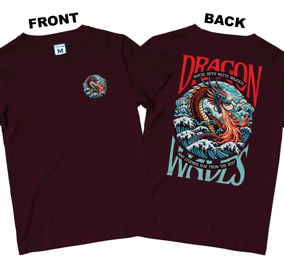 Cotton Shirt: Dragon Waves (Front and Back)