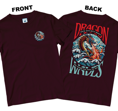 Cotton Shirt: Dragon Waves (Front and Back)