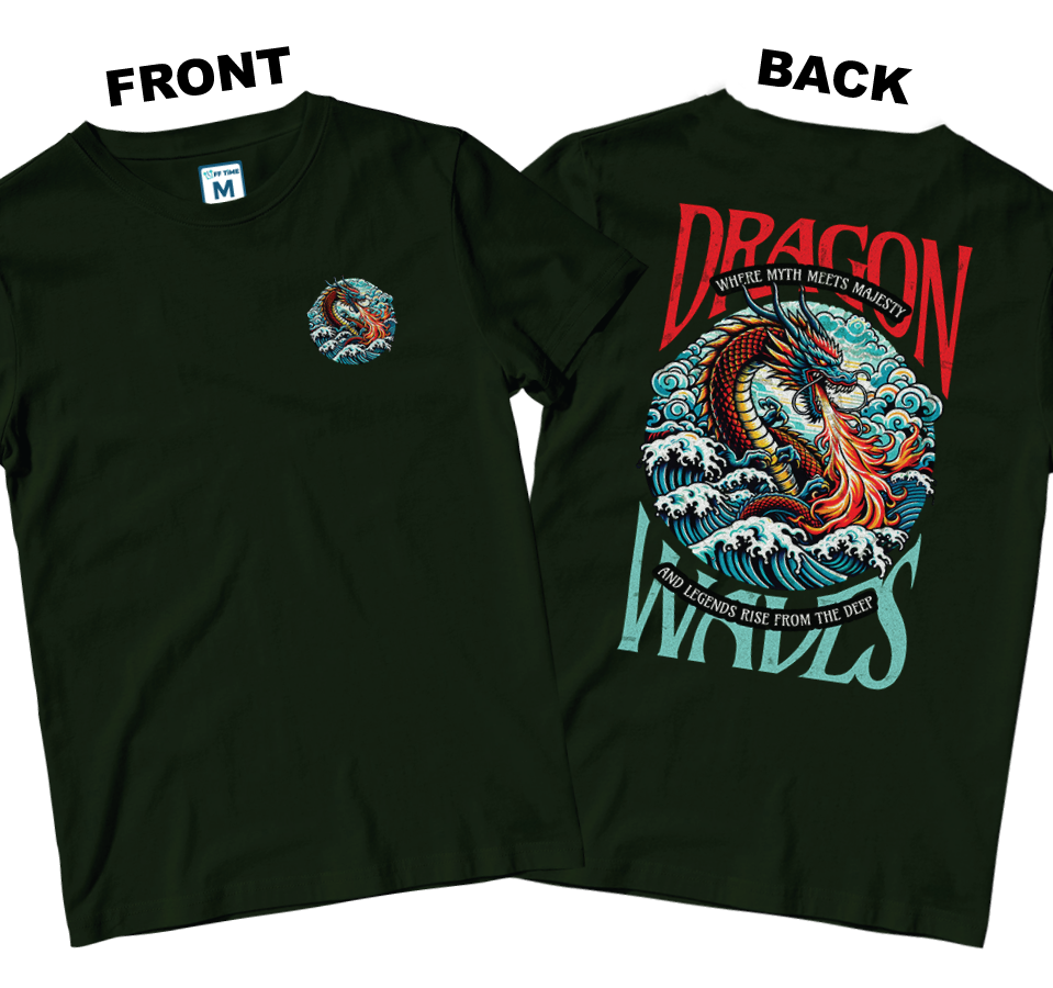 Cotton Shirt: Dragon Waves (Front and Back)