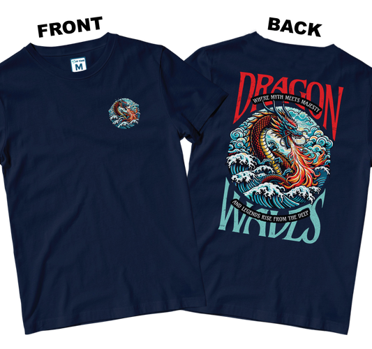 Cotton Shirt: Dragon Waves (Front and Back)