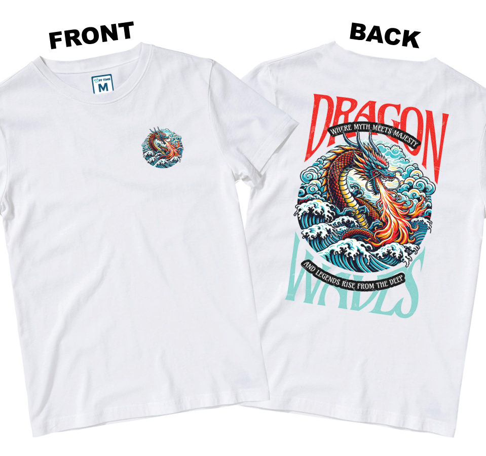 Cotton Shirt: Dragon Waves (Front and Back)