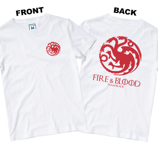 Cotton Shirt: Fire & Blood (Front and Back)