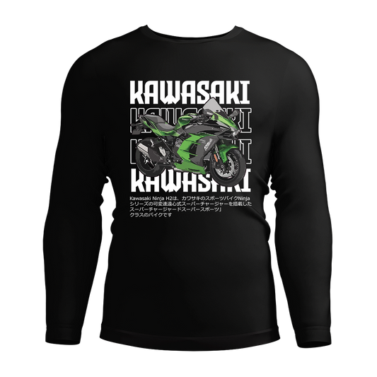 Long Sleeve Drifit Shirt: Kawasaki Ninja Green