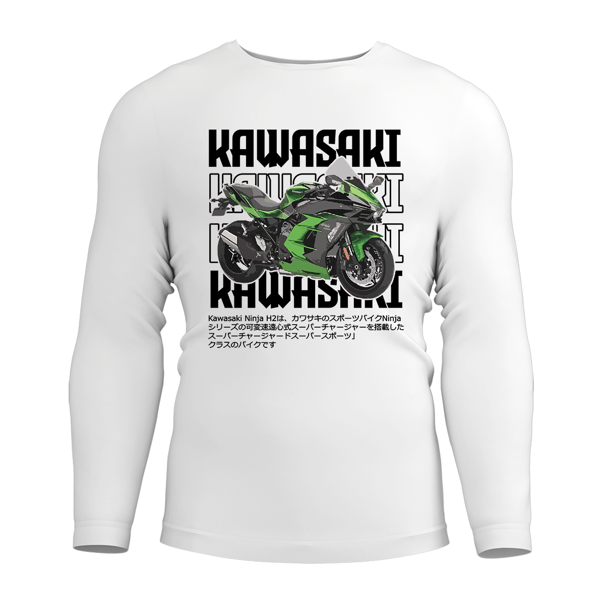 Long Sleeve Drifit Shirt: Kawasaki Ninja Green