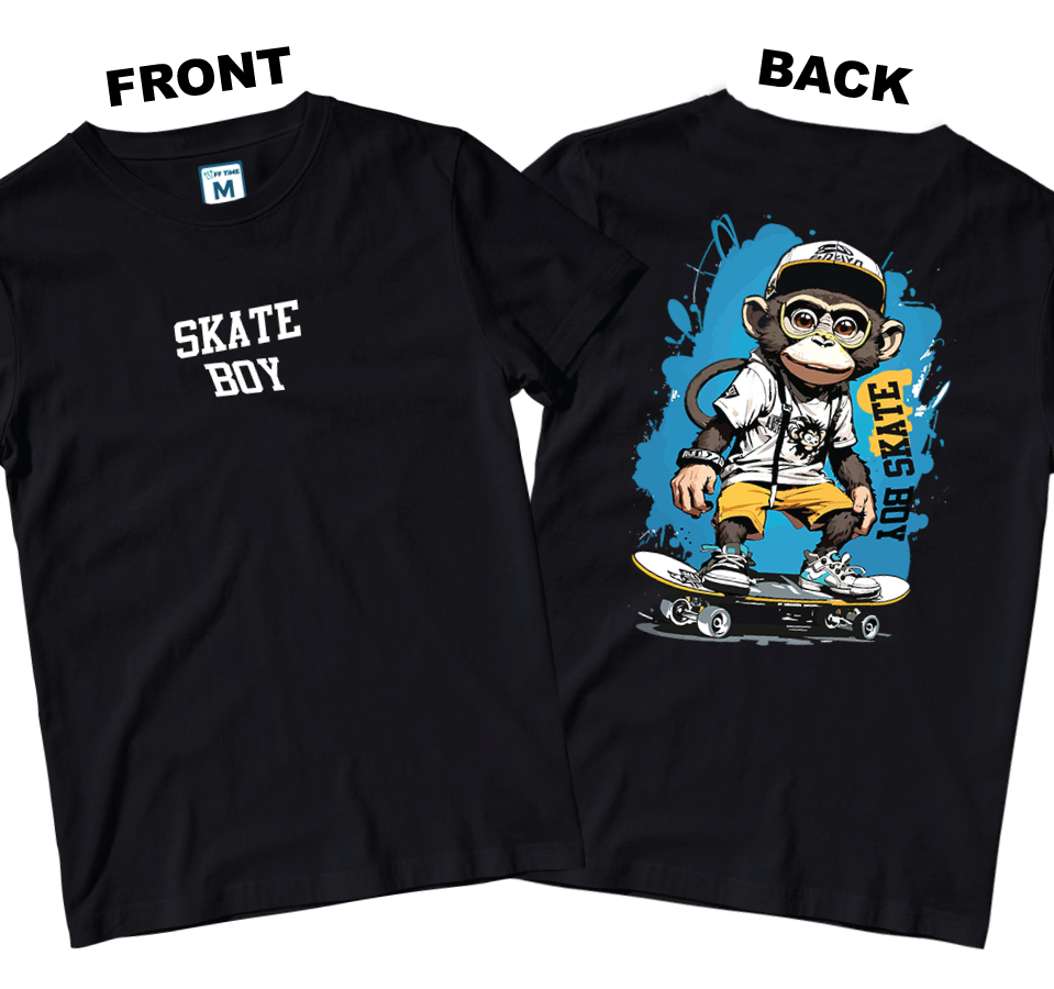 Cotton Shirt: Monkey Skate (Front and Back)