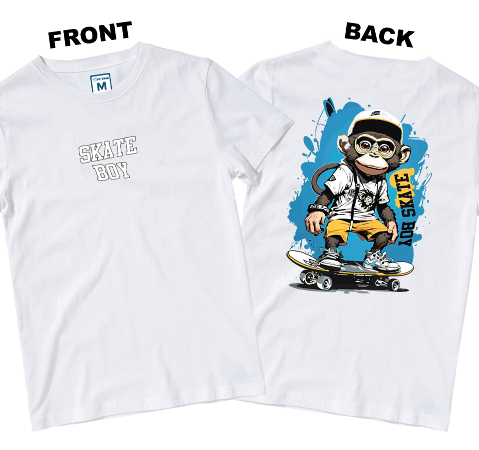 Cotton Shirt: Monkey Skate (Front and Back)