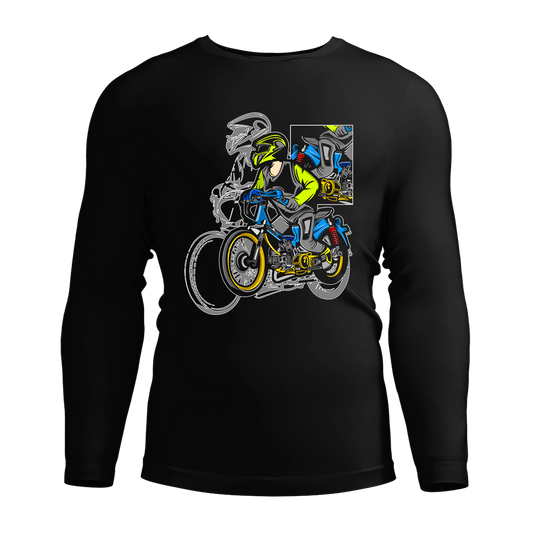 Long Sleeve Drifit Shirt: Motor Cyclist