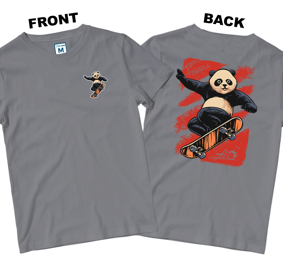 Cotton Shirt: Panda Skate Pocket (Front and Back)