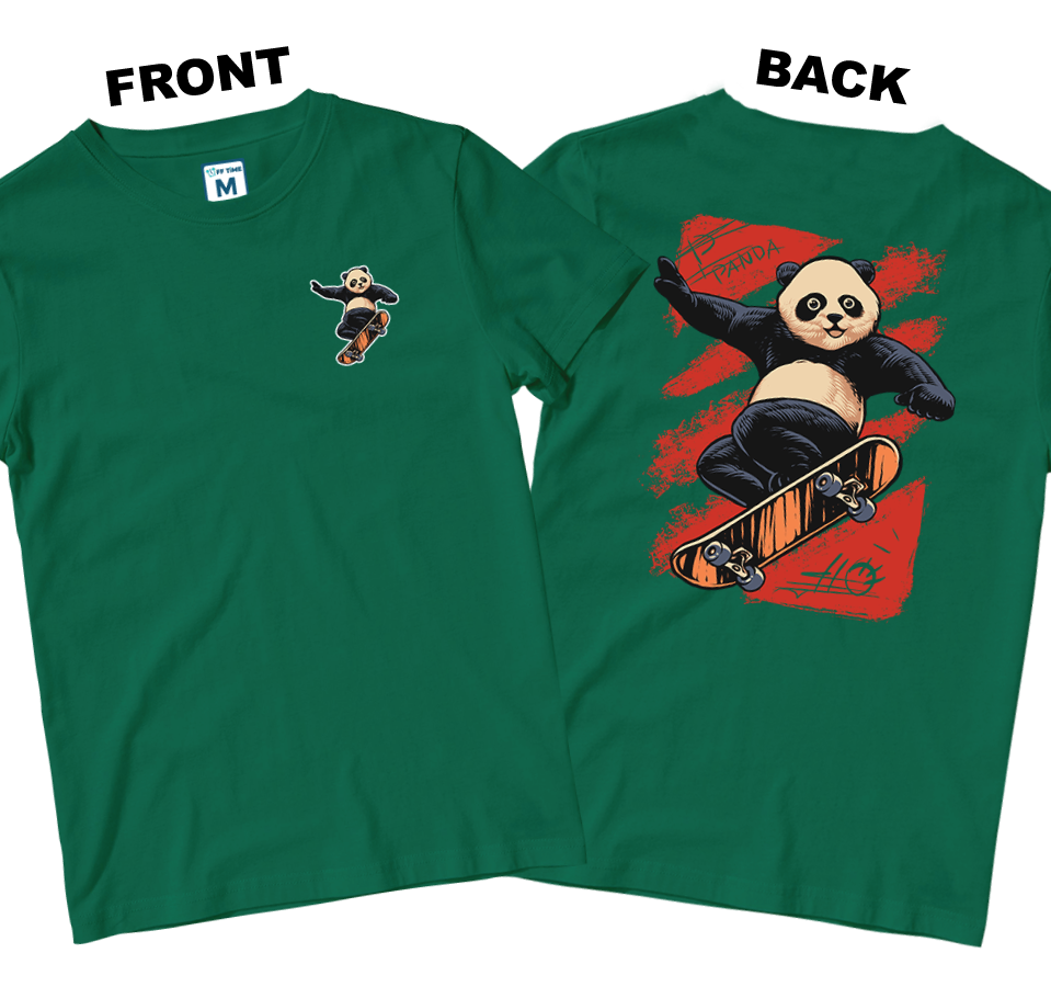 Cotton Shirt: Panda Skate Pocket (Front and Back)