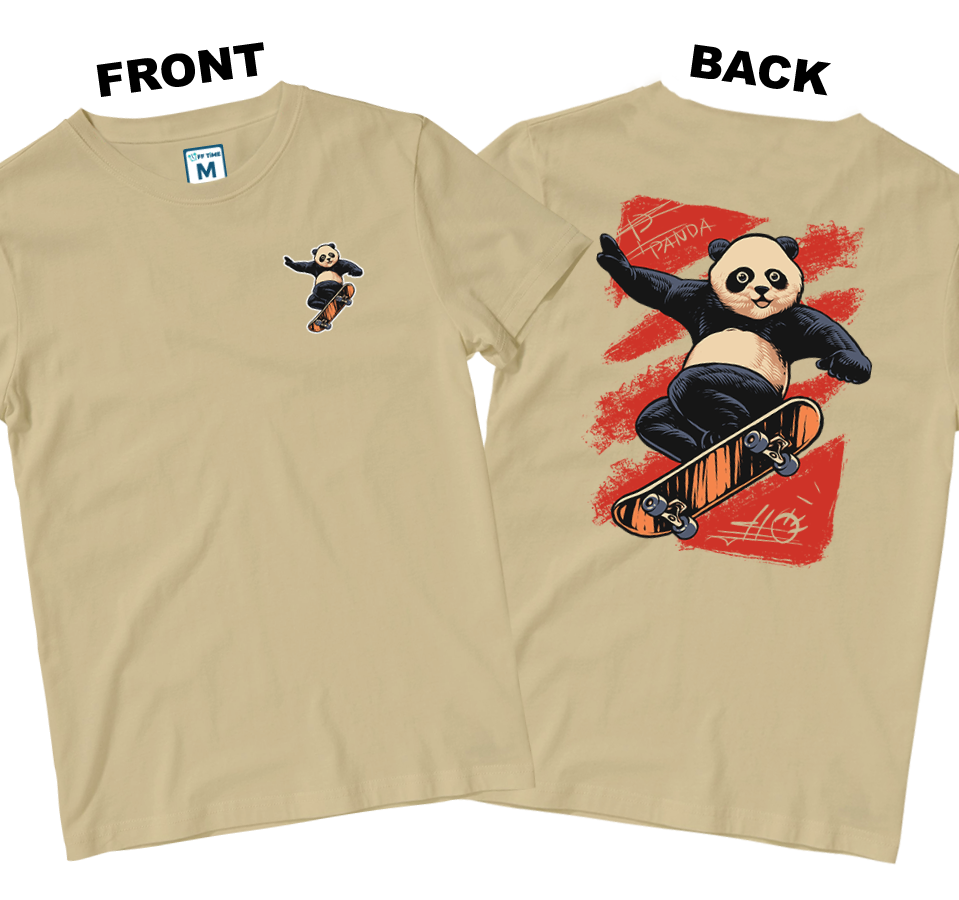 Cotton Shirt: Panda Skate Pocket (Front and Back)