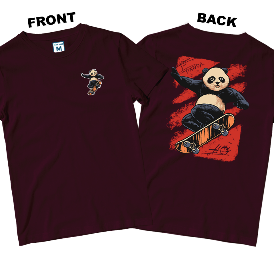 Cotton Shirt: Panda Skate Pocket (Front and Back)