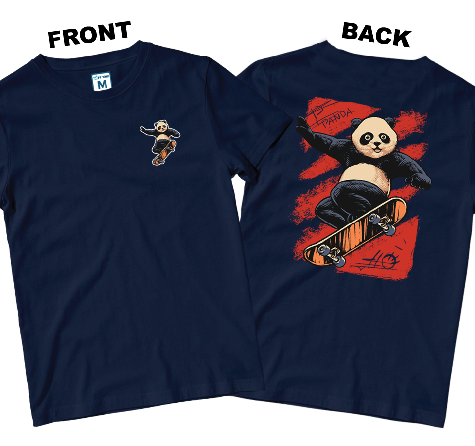 Cotton Shirt: Panda Skate Pocket (Front and Back)