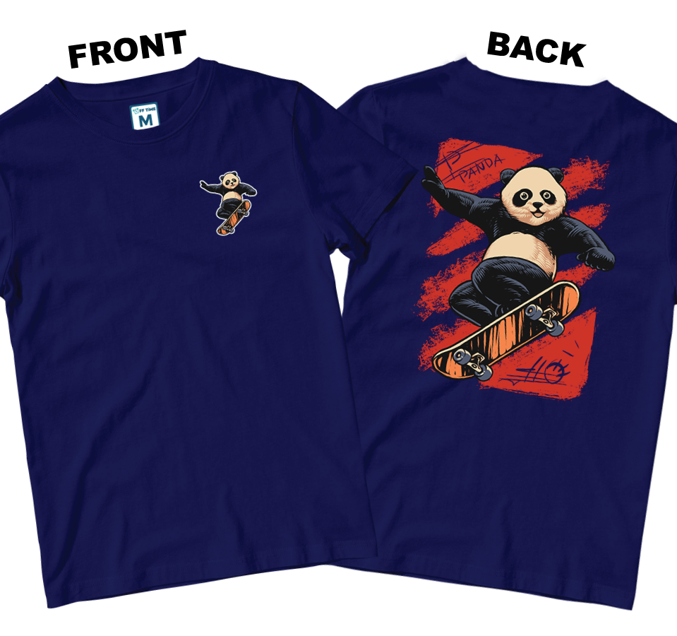 Cotton Shirt: Panda Skate Pocket (Front and Back)