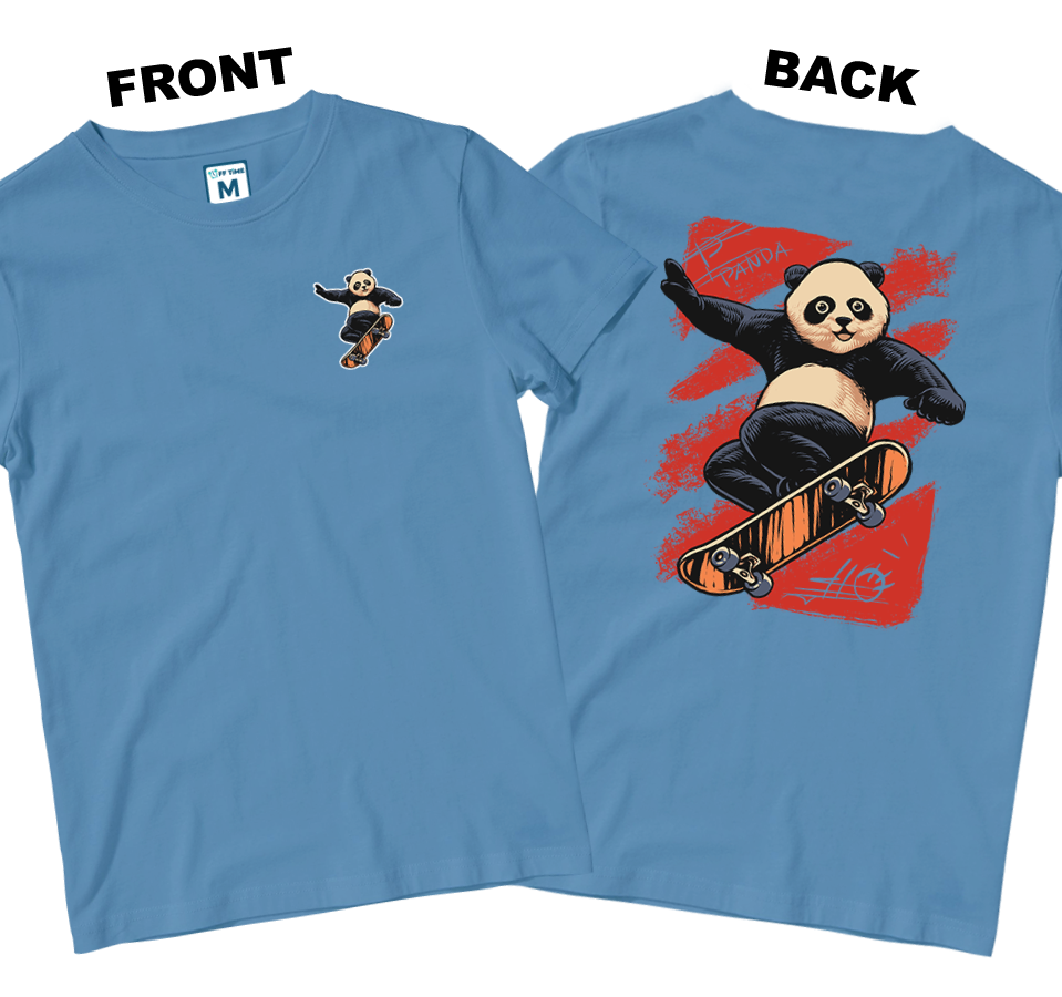 Cotton Shirt: Panda Skate Pocket (Front and Back)