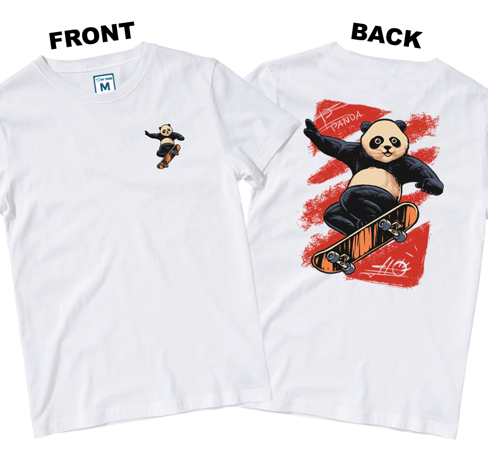 Cotton Shirt: Panda Skate Pocket (Front and Back)