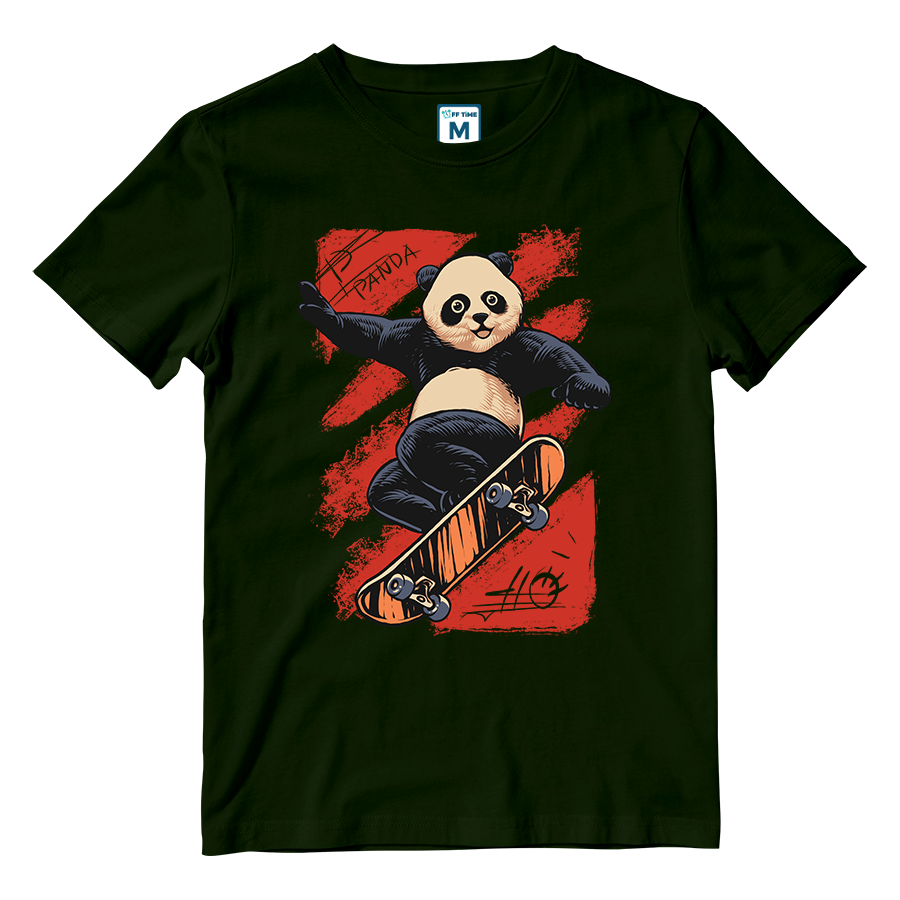 Cotton Shirt: Panda Skate