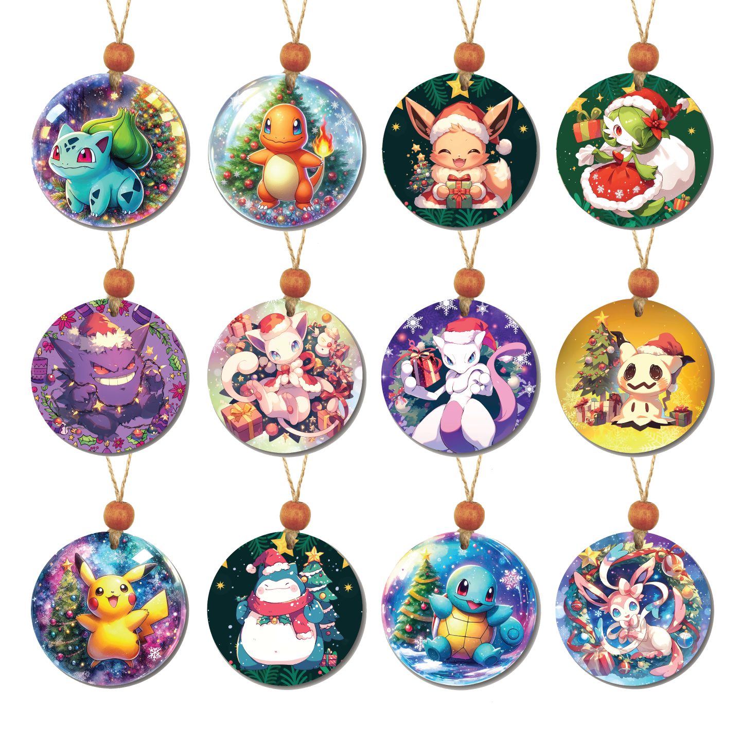 Acrylic Christmas Ornament: Pokemon Set