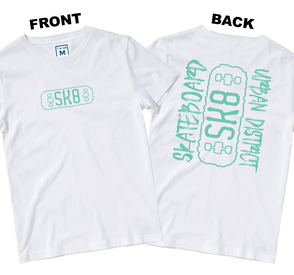 Cotton Shirt: SK8 (Front and Back)