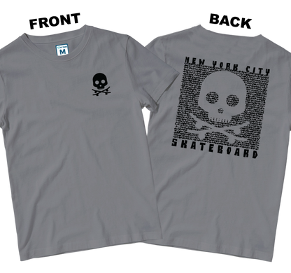 Cotton Shirt: Skateboard Skull (Front and Back)