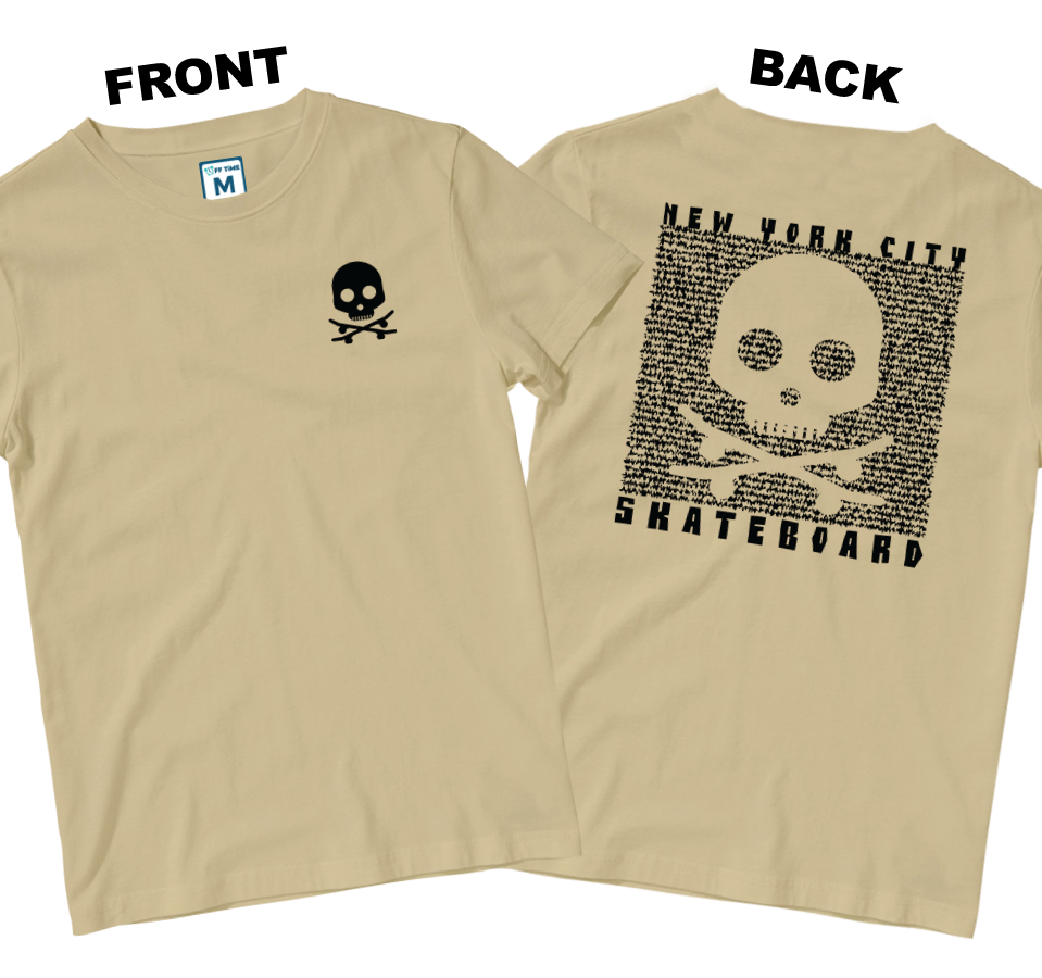 Cotton Shirt: Skateboard Skull (Front and Back)