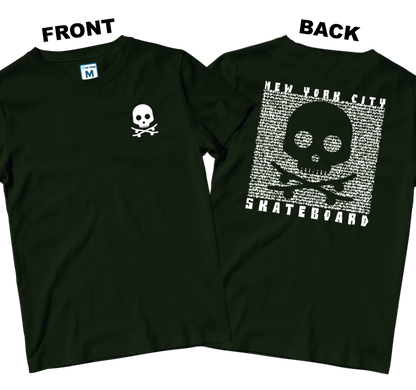 Cotton Shirt: Skateboard Skull (Front and Back)