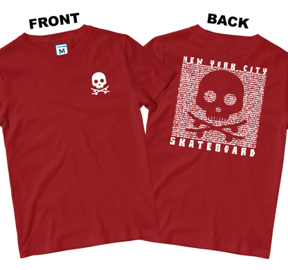 Cotton Shirt: Skateboard Skull (Front and Back)