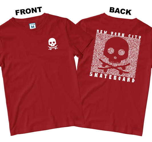 Cotton Shirt: Skateboard Skull (Front and Back)