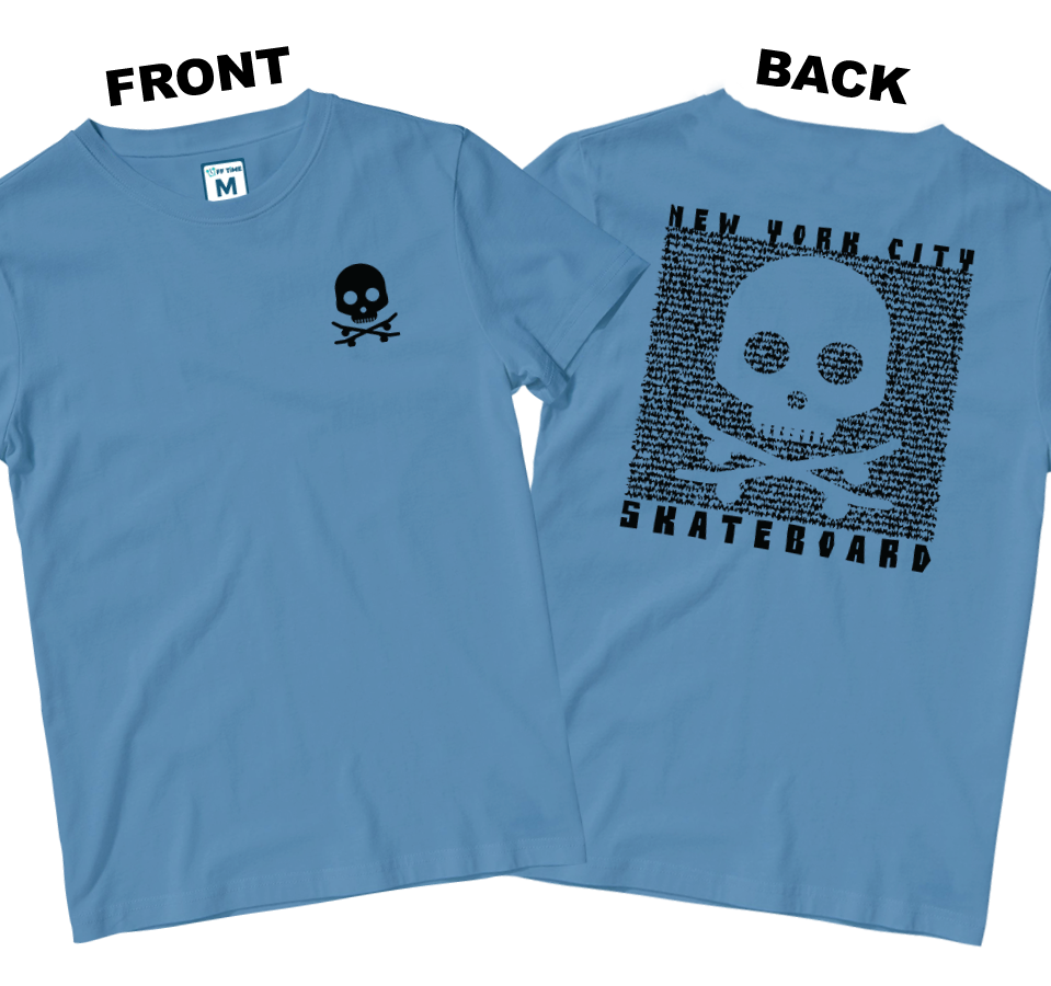 Cotton Shirt: Skateboard Skull (Front and Back)