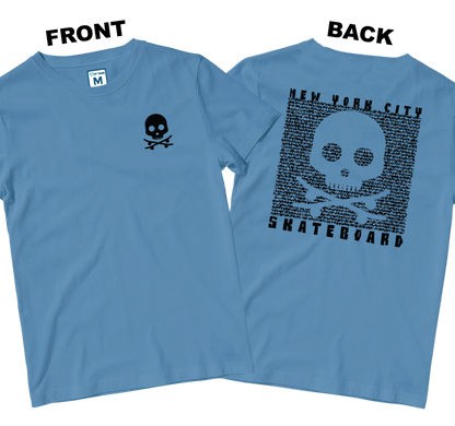 Cotton Shirt: Skateboard Skull (Front and Back)