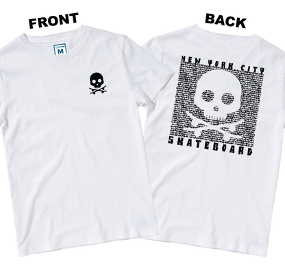 Cotton Shirt: Skateboard Skull (Front and Back)