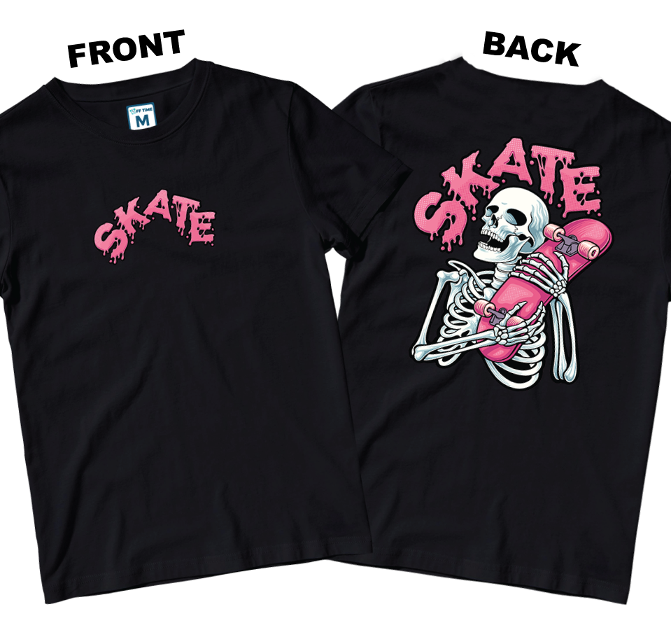 Cotton Shirt: Skeleton Skate (Front and Back)