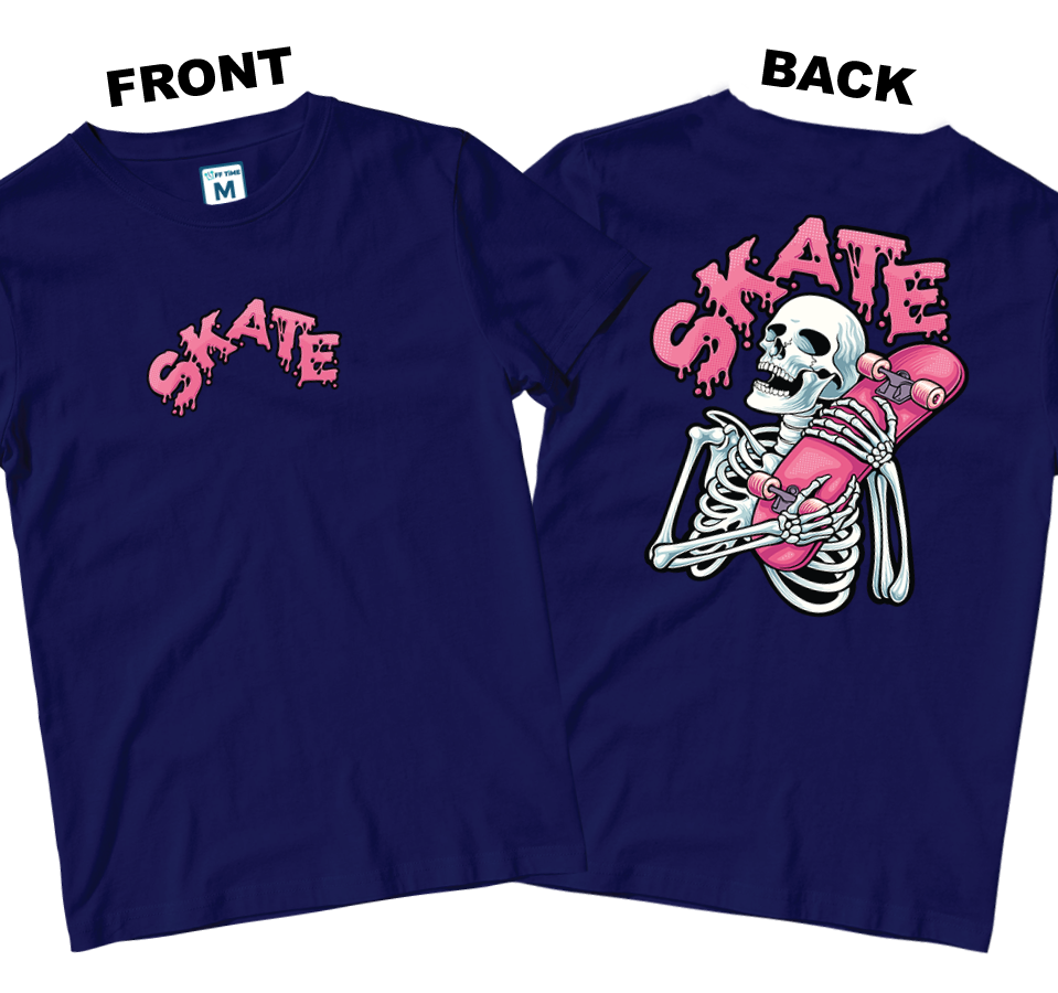 Cotton Shirt: Skeleton Skate (Front and Back)