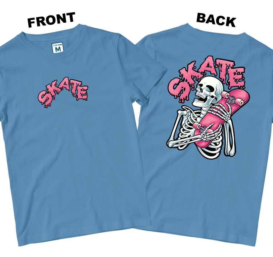 Cotton Shirt: Skeleton Skate (Front and Back)